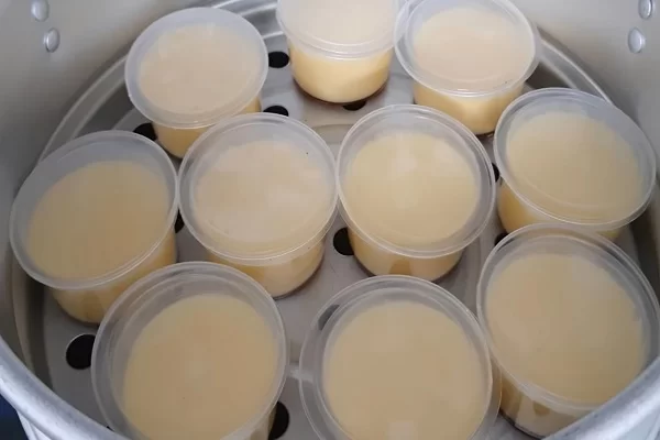 hấp bánh flan sữa tươi