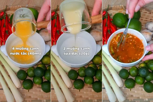 Các bước trộn nguyên liệu làm sốt chấm chân gà