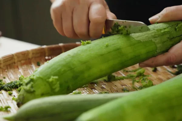 Cạo lớp nhám bền ngoài của mướp