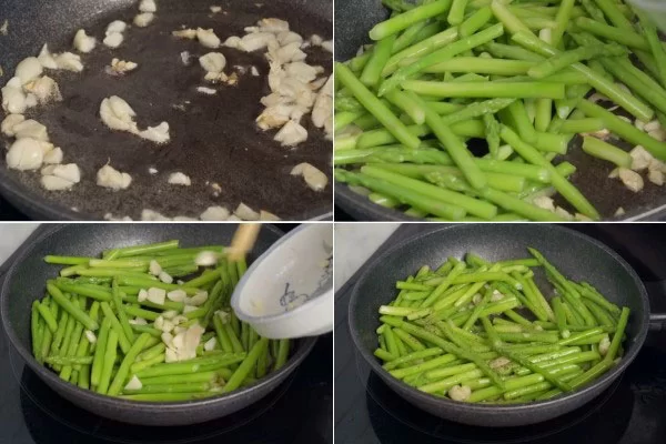 Chế biến món măng tây xào bơ tỏi