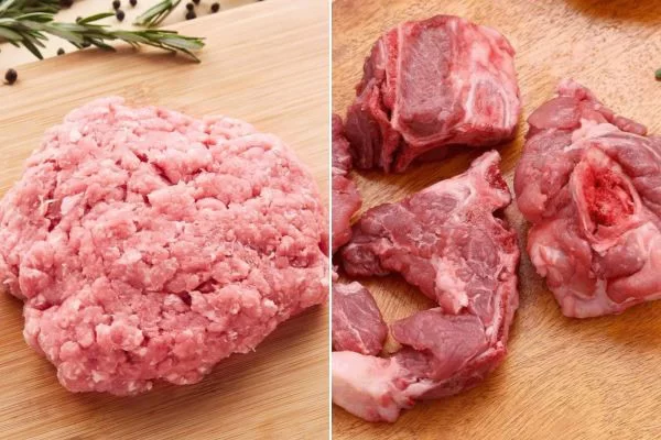 chọn mua thịt bằm, xương heo ngon