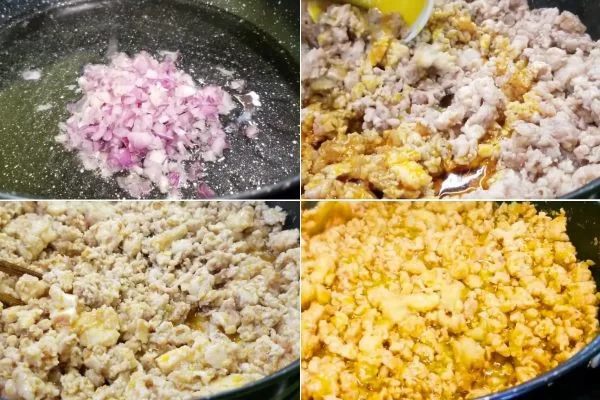 Chưng thịt heo xay với mắm tôm