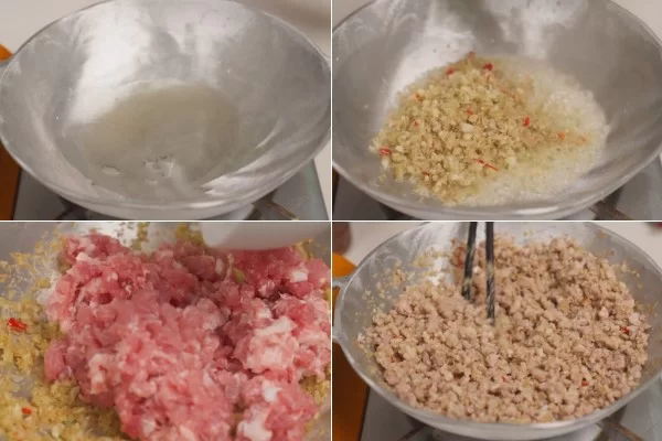 Làm mắm tép chưng thịt