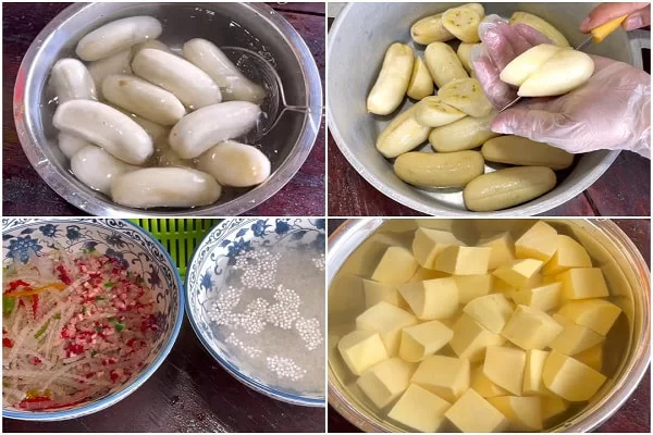 nấu chè chuối khoai lang