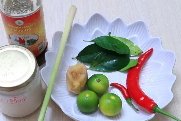 Nguyên liệu làm nước mắm sả tắc lá chanh