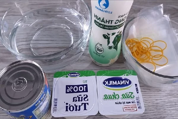 nguyên liệu làm sữa chua túi