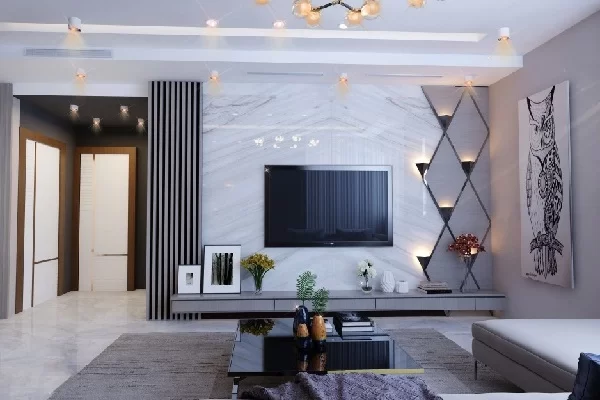 ốp tường tivi phòng khách