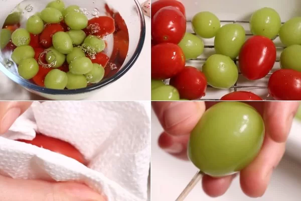 Rửa sạch và lau khô các loại trái cây