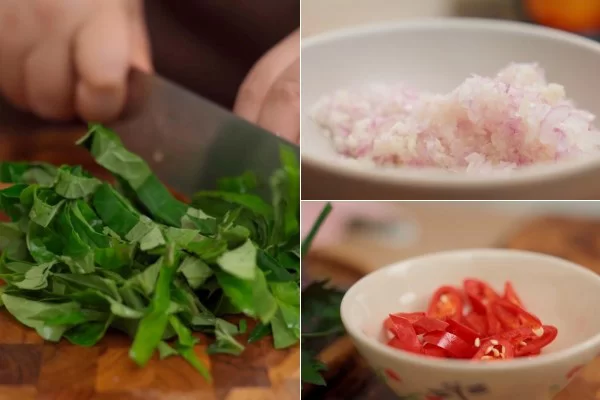 Sơ chế lá lốt và các nguyên liệu khác