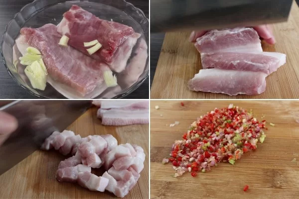 Sơ chế thịt ba chỉ cho thật sạch