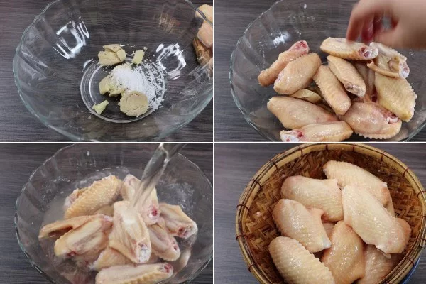 Sơ chế thịt gà với gừng và rượu