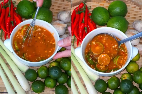 Sốt Thái chấm chân gà chua chua