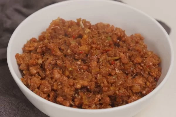 Thịt chưng mắm tép mặn mặn