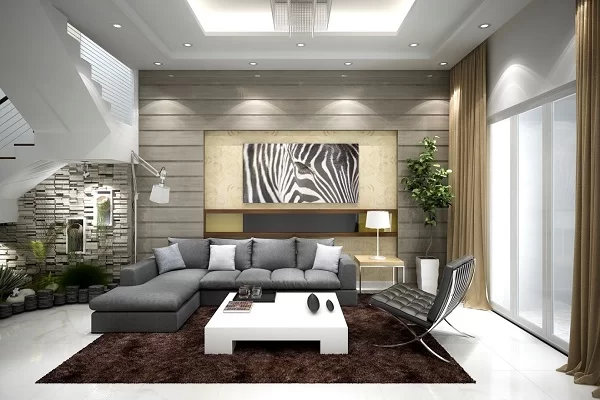 trang trí tường phòng khách