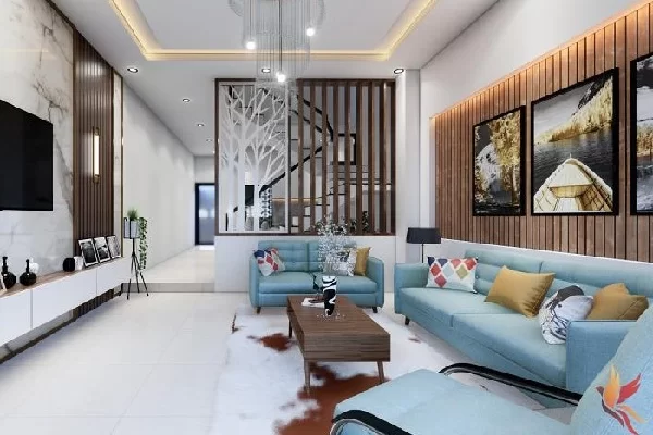 trang trí tường sau sofa