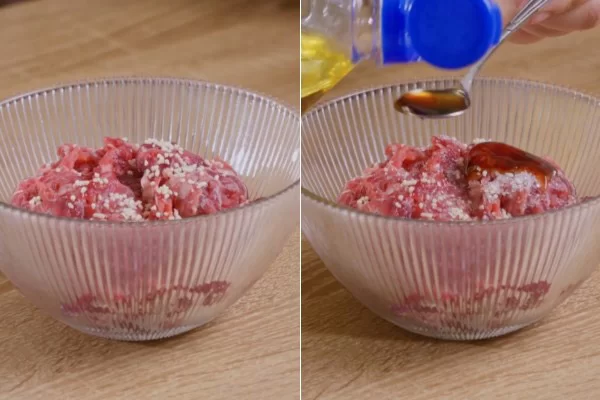 Ướp thịt bò với gia vị