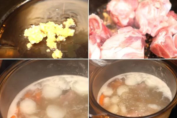 Xào xương heo với tỏi cho thơm