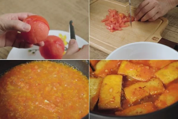 Cách làm tàu hũ sốt cà chua