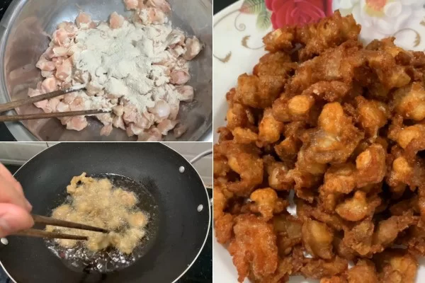 Chiên sụn gà cho thật giòn