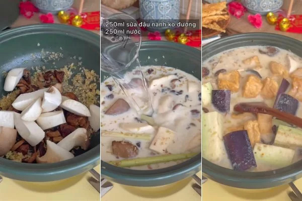 Nấu lẩu chao với sữa đậu nành