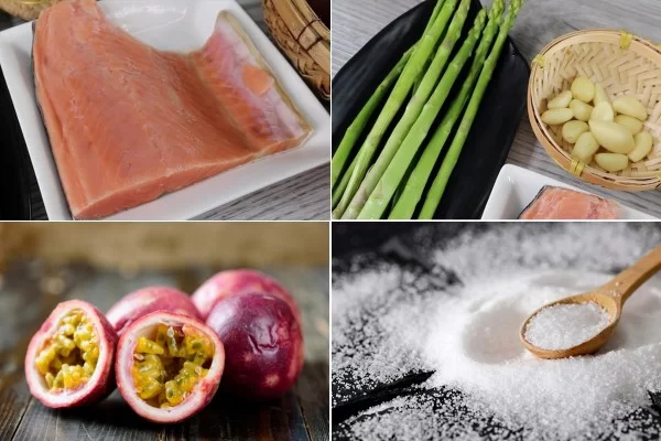 Nguyên liệu cá hồi sốt chanh dây