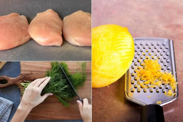 Nguyên liệu làm món ức gà áp chảo