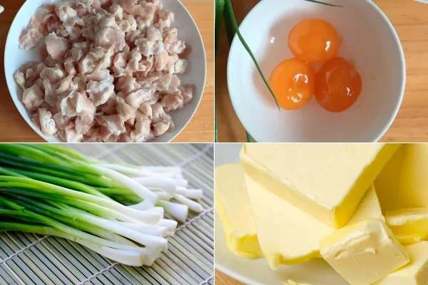 Nguyên liệu sụn gà rang trứng muối