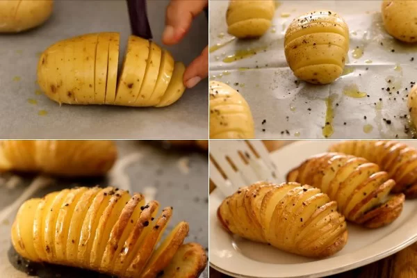 Phết bơ và nướng khoai tây