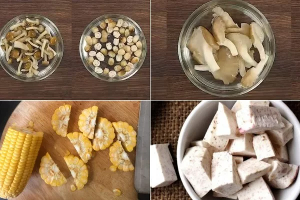 Sơ chế các loại nấm và rau củ