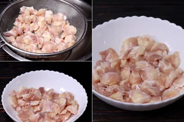 Sơ chế và ướp sụn gà