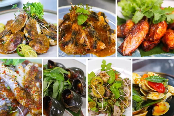 các món ốc thái lan