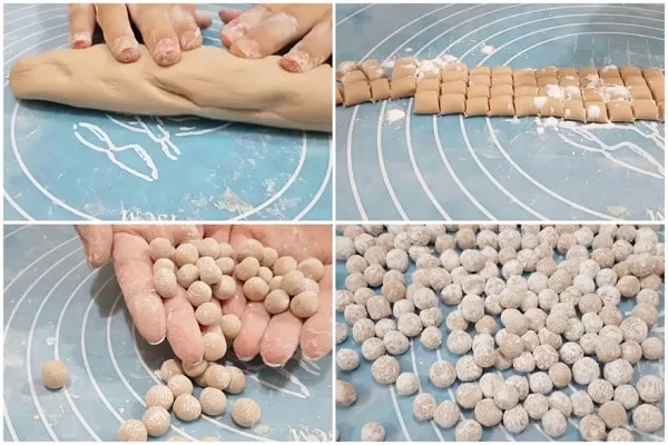 nặn trân châu bằng bột năng