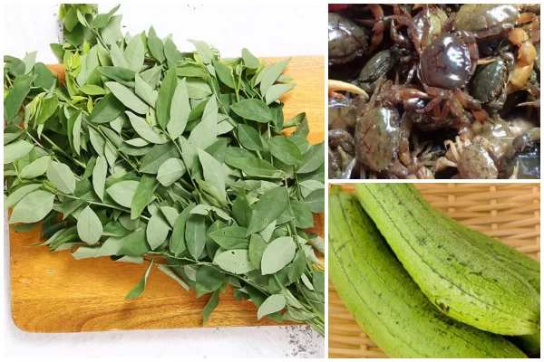 Nguyên liệu rau ngót nấu mướp