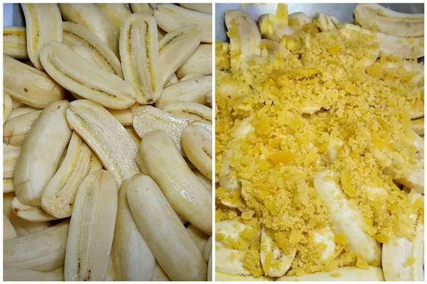 Đường chảy sẽ giúp chuối lên màu đẹp hơn