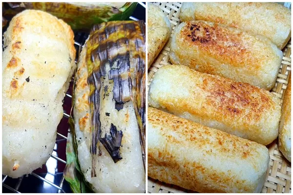 Nướng tới khi nếp vàng thơm là được