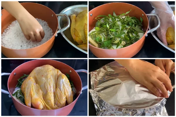 Các bước làm gà ủ muối đơn giản