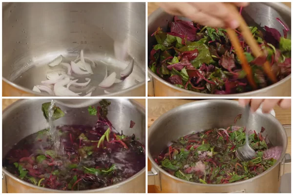 Cach nau canh rau den chay