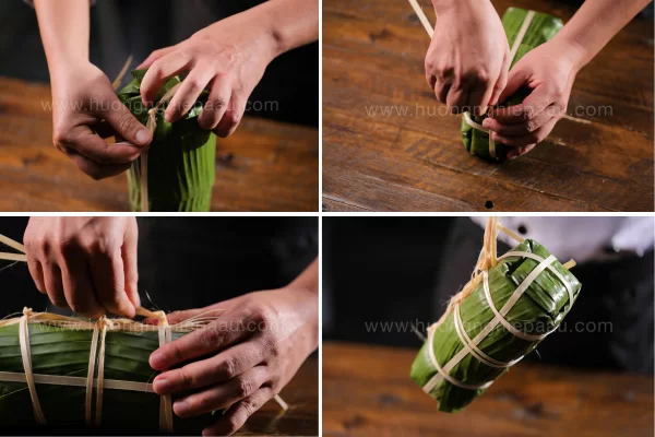 Buộc bánh chặt tay để không bị bung