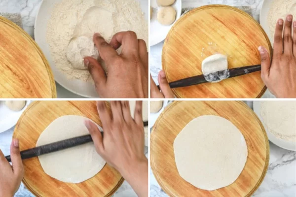 rắc một ít bột mì để chống dính