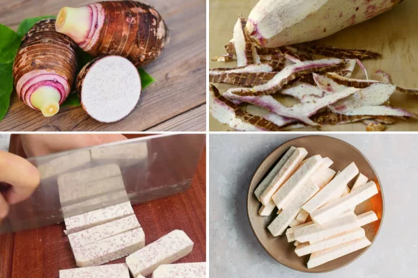 Sơ chế khoai trước khi tẩm bột