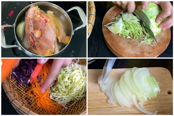 Các nguyên liệu cần được để ráo nước