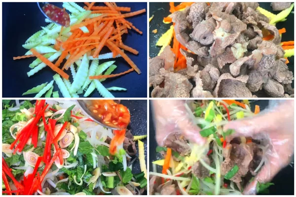 Cách làm nộm bò xoài xanh