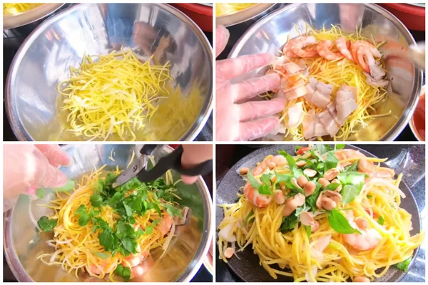 Cho đậu phộng vào sau để giữ được độ giòn