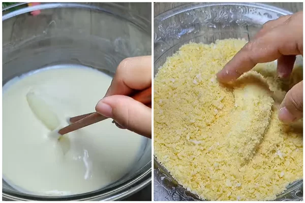 Lăn phô mai qua 2 lớp bột