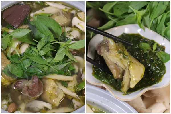 Cách ăn lẩu gà lá é