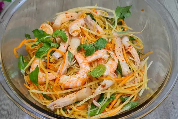 Cách làm gỏi tôm thịt chua ngọt