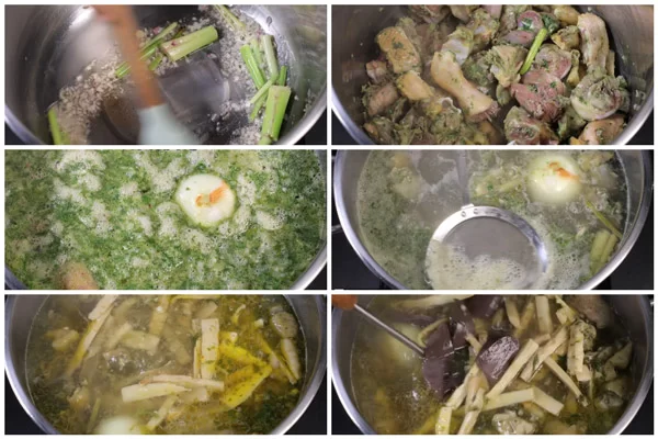 Cách nấu lẩu gà lá é