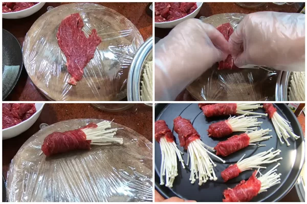 Cuộn thịt với nấm thật chắc tay