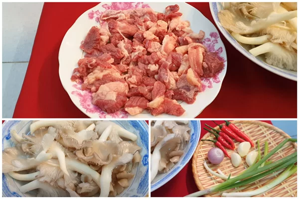 Nguyên liệu chính làm nấm bào ngư xào bò