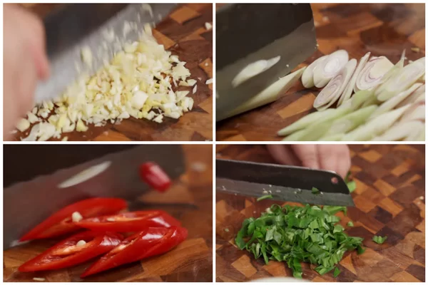 Sả, ớt thái lát mỏng